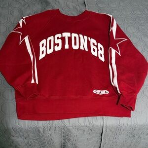 Zara Red Boston '68 Crewneck Sweater